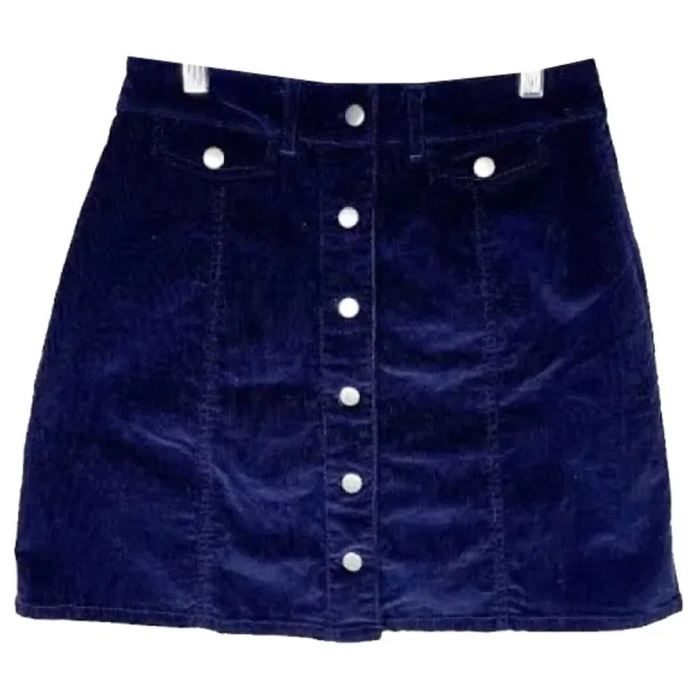 ❤️ 🆕 BUTTONS Navy Corduroy Skirt Size S